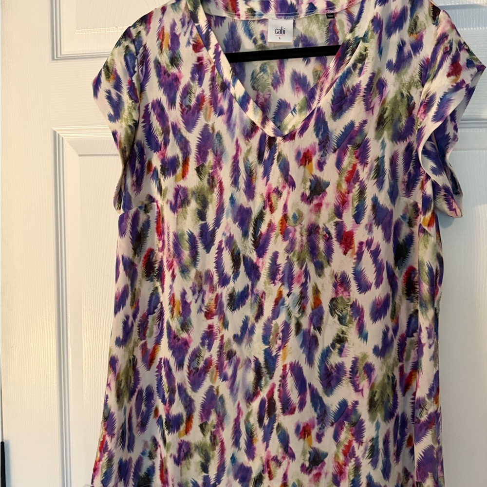 Colorful Feather Print Women's Top